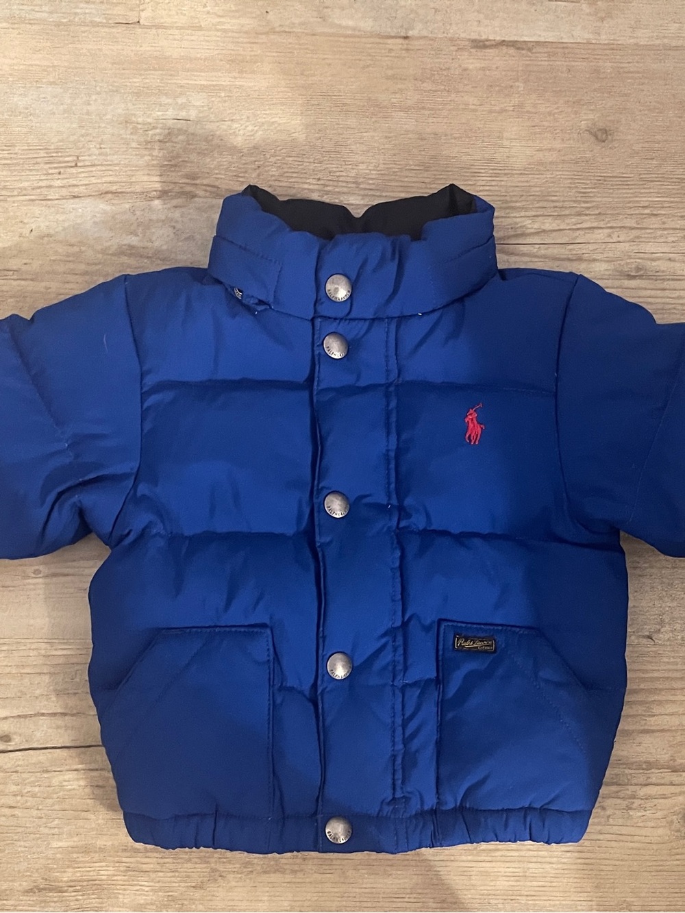 Ralph Lauren Kids Royal Blue Puffer Jacket with Red Pony Logo